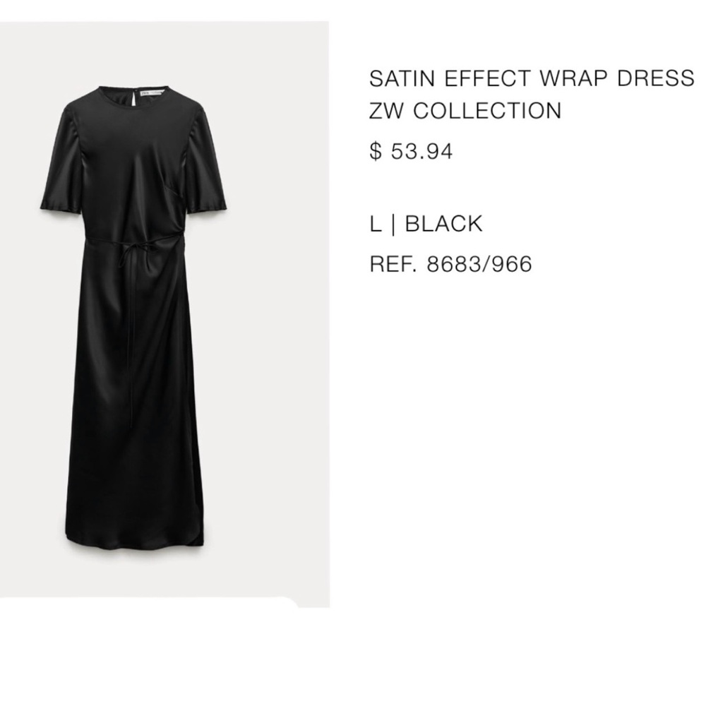 Zara satin Black Dress